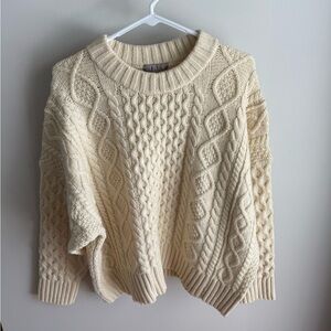 J. Crew Cable-knit Chunky Sweater - Cream - Size L/XL - NWT